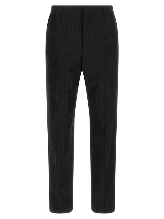 Pantalones de vestir de lana negros Saint Laurent