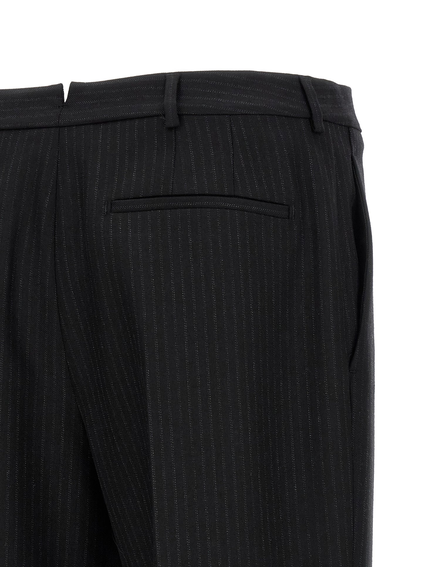 Pantalones de vestir de lana negros Saint Laurent
