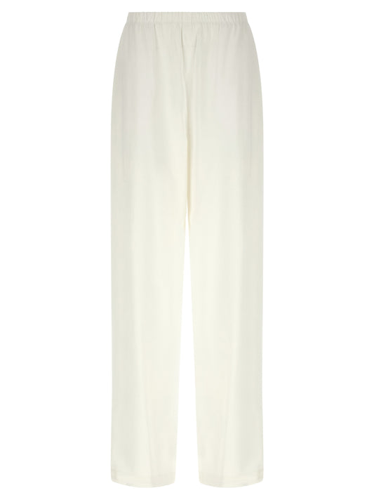Pantalones Casuales de Lino Blanco Max Mara