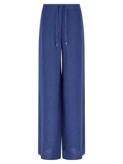 Pantalones casuales de lino azules de Max Mara
