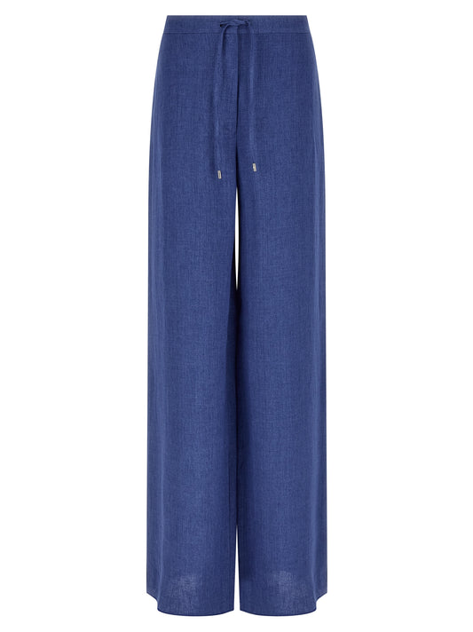 Pantalones casuales de lino azules de Max Mara