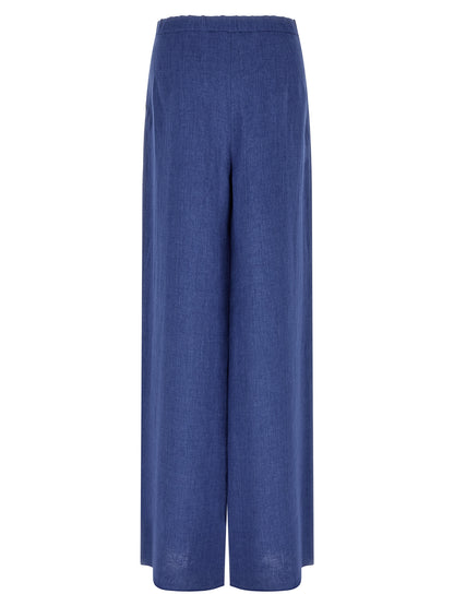 Pantalones casuales de lino azules de Max Mara