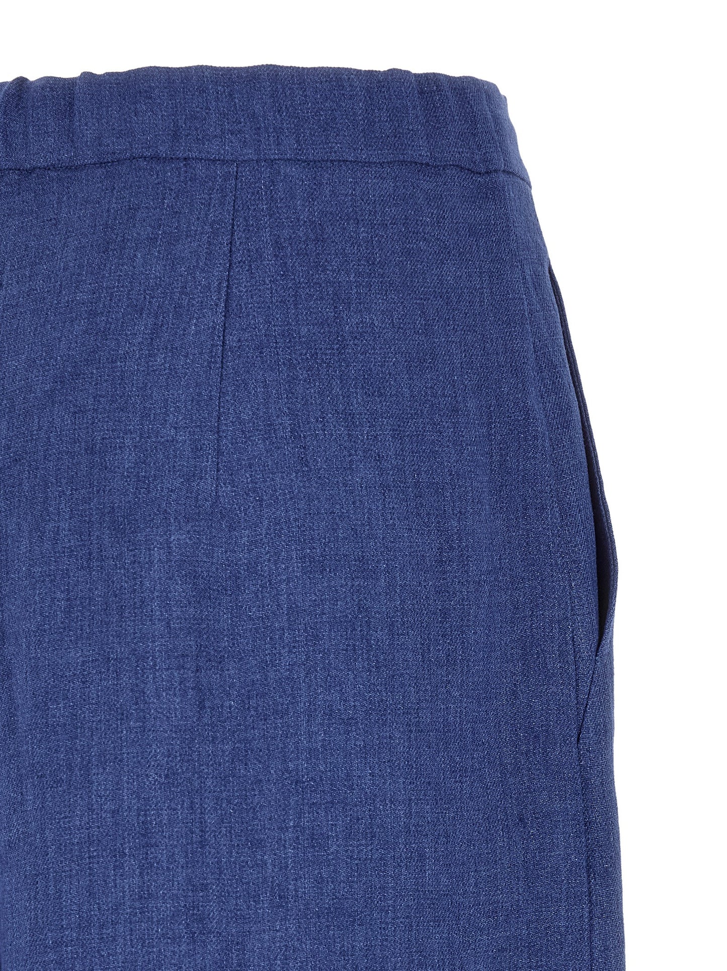 Pantalones casuales de lino azules de Max Mara