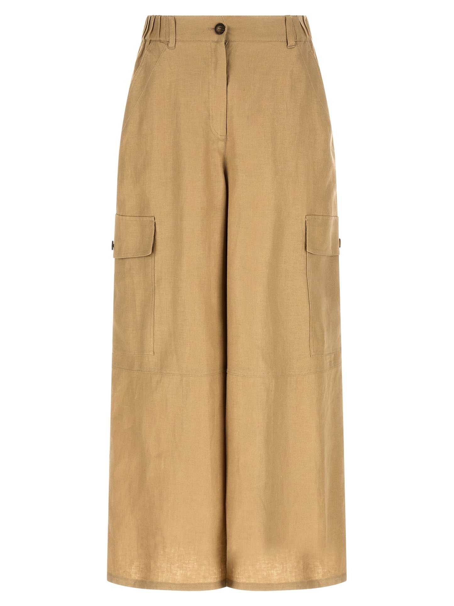 Pantalones cargo de lino color beige Max Mara