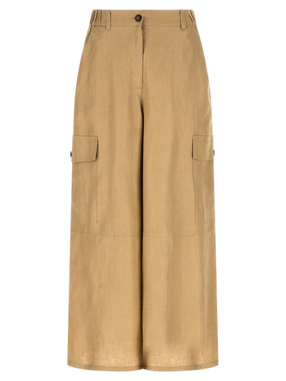 Pantalones cargo de lino color beige Max Mara
