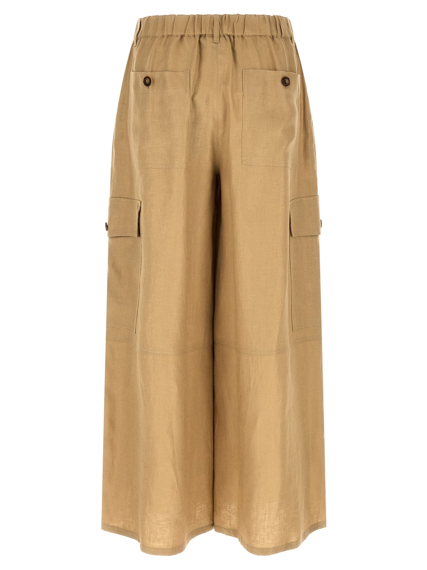 Pantalones cargo de lino color beige Max Mara