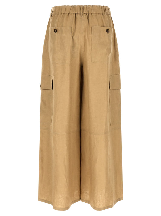 Pantalones cargo de lino color beige Max Mara