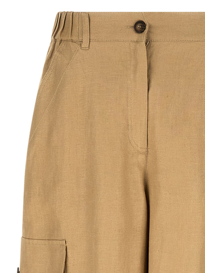 Pantalones cargo de lino color beige Max Mara