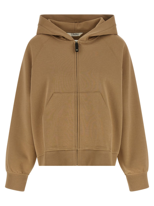 Sudadera con capucha de algodón beige 'S Max Mara