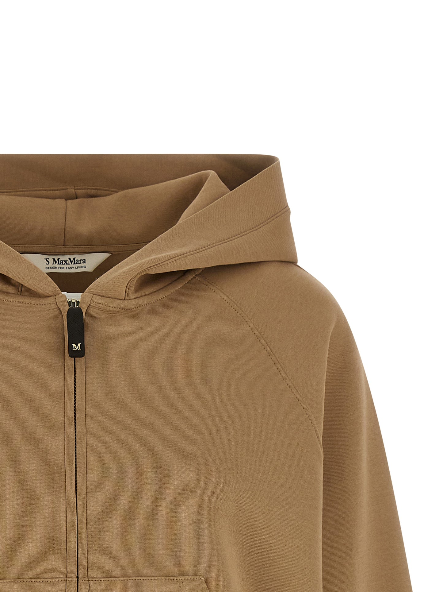 Sudadera con capucha de algodón beige 'S Max Mara