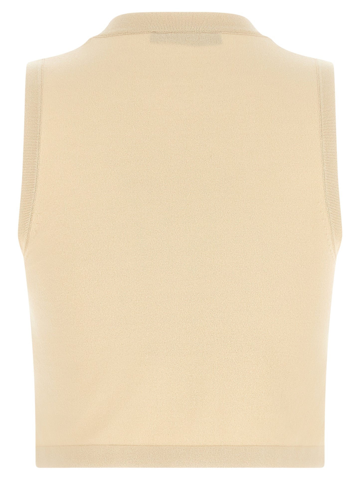 Camiseta sin mangas de viscosa beige Max Mara