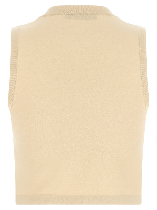 Camiseta sin mangas de viscosa beige Max Mara