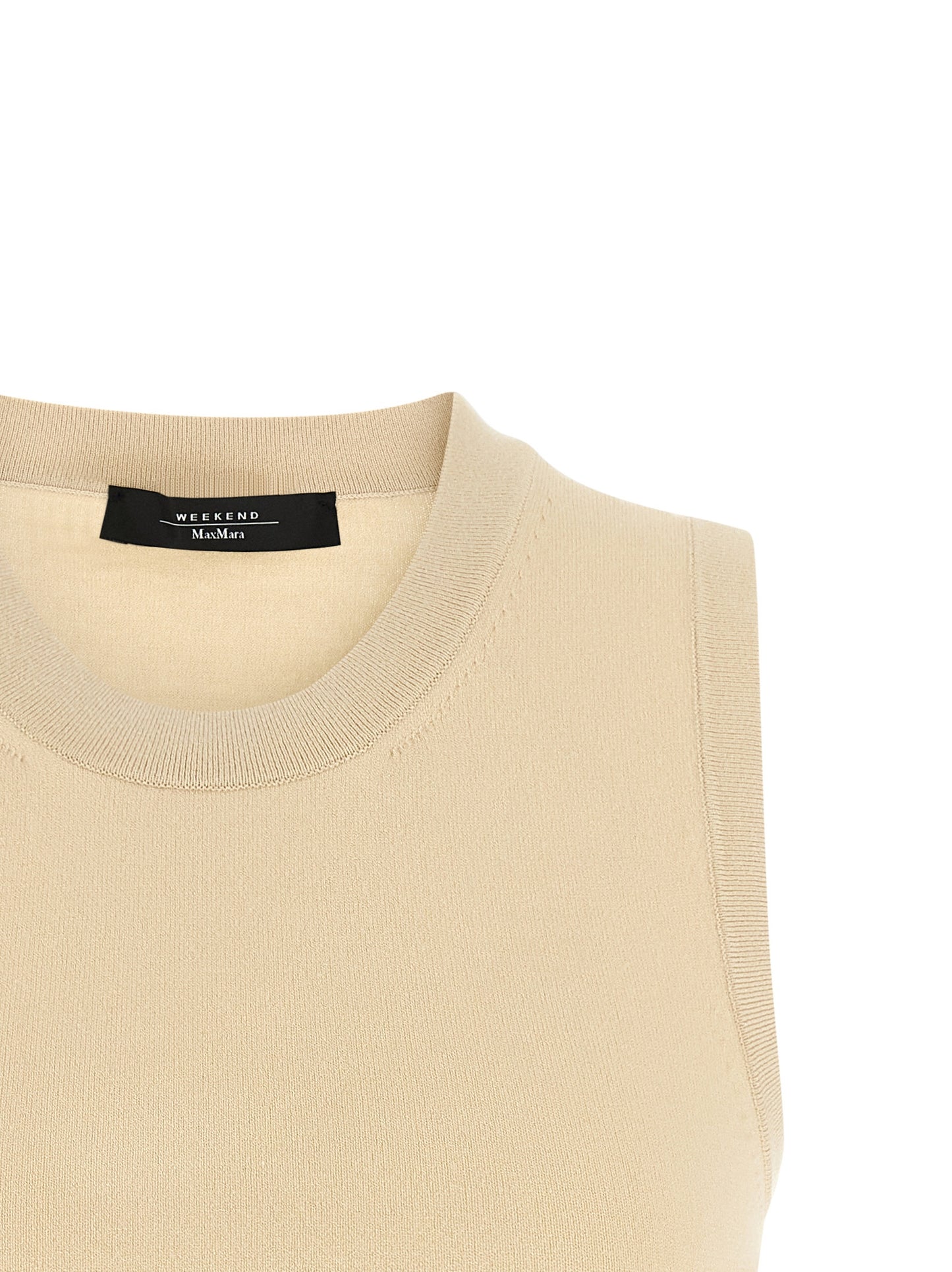 Camiseta sin mangas de viscosa beige Max Mara