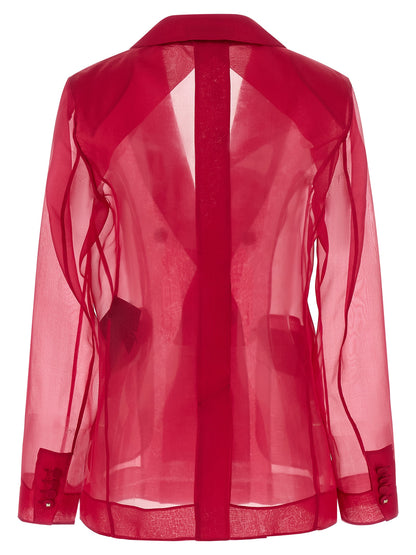 Max Mara Blazer de Seda Fucsia