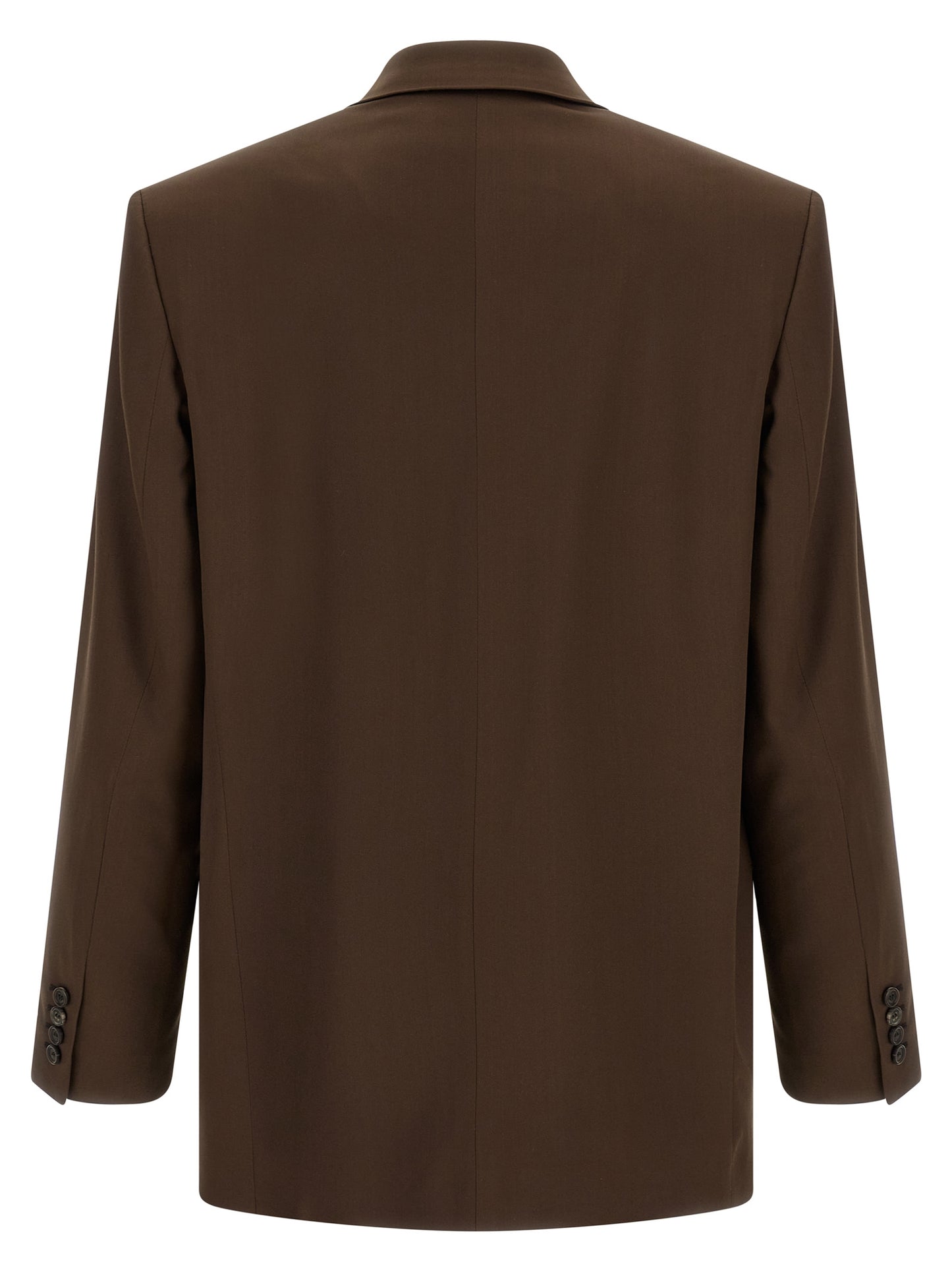 Blazer de seda marrón Saint Laurent