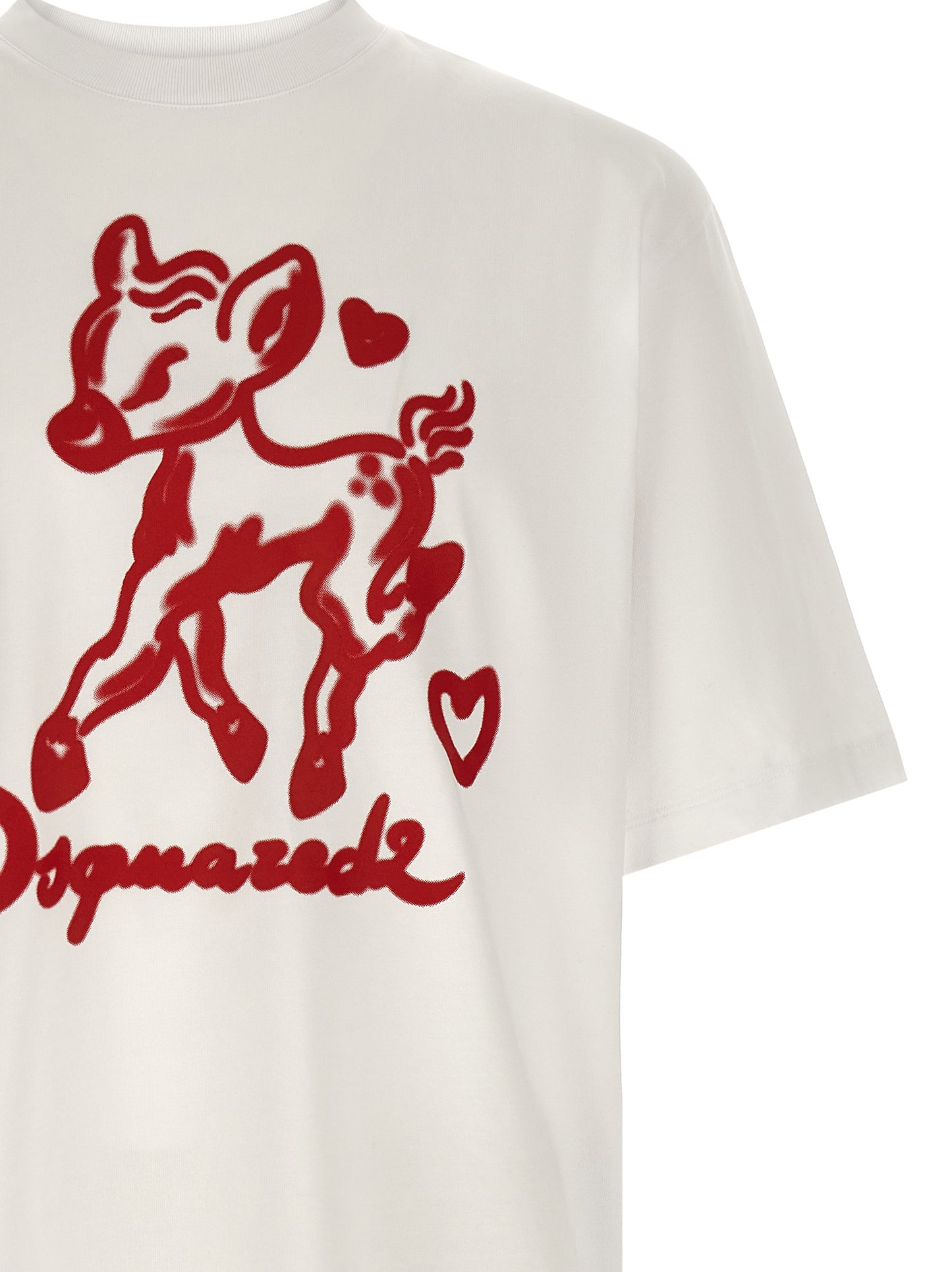 Camiseta De Algodón Dsquared² Con Mangas Cortas En Rojo
