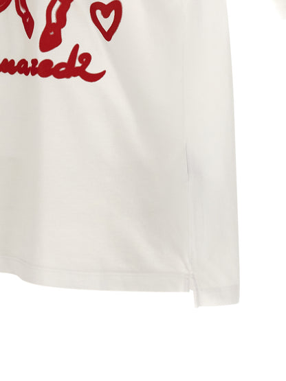 Camiseta De Algodón Dsquared² Con Mangas Cortas En Rojo
