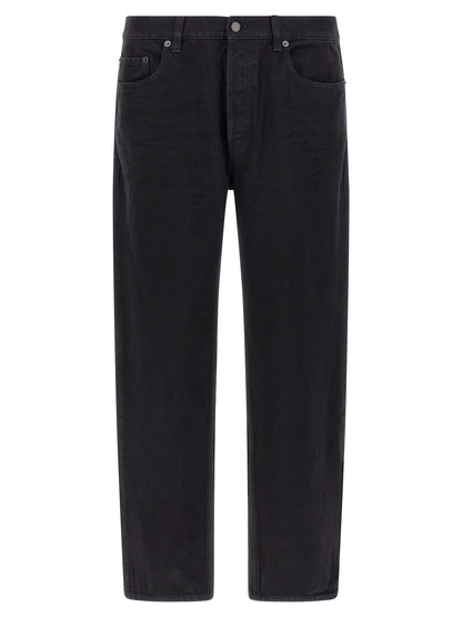 Jean Saint Laurent noir en coton à coupe droite