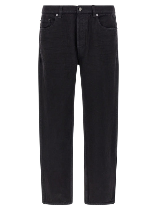 Vaqueros Saint Laurent negros de algodón de pernera recta