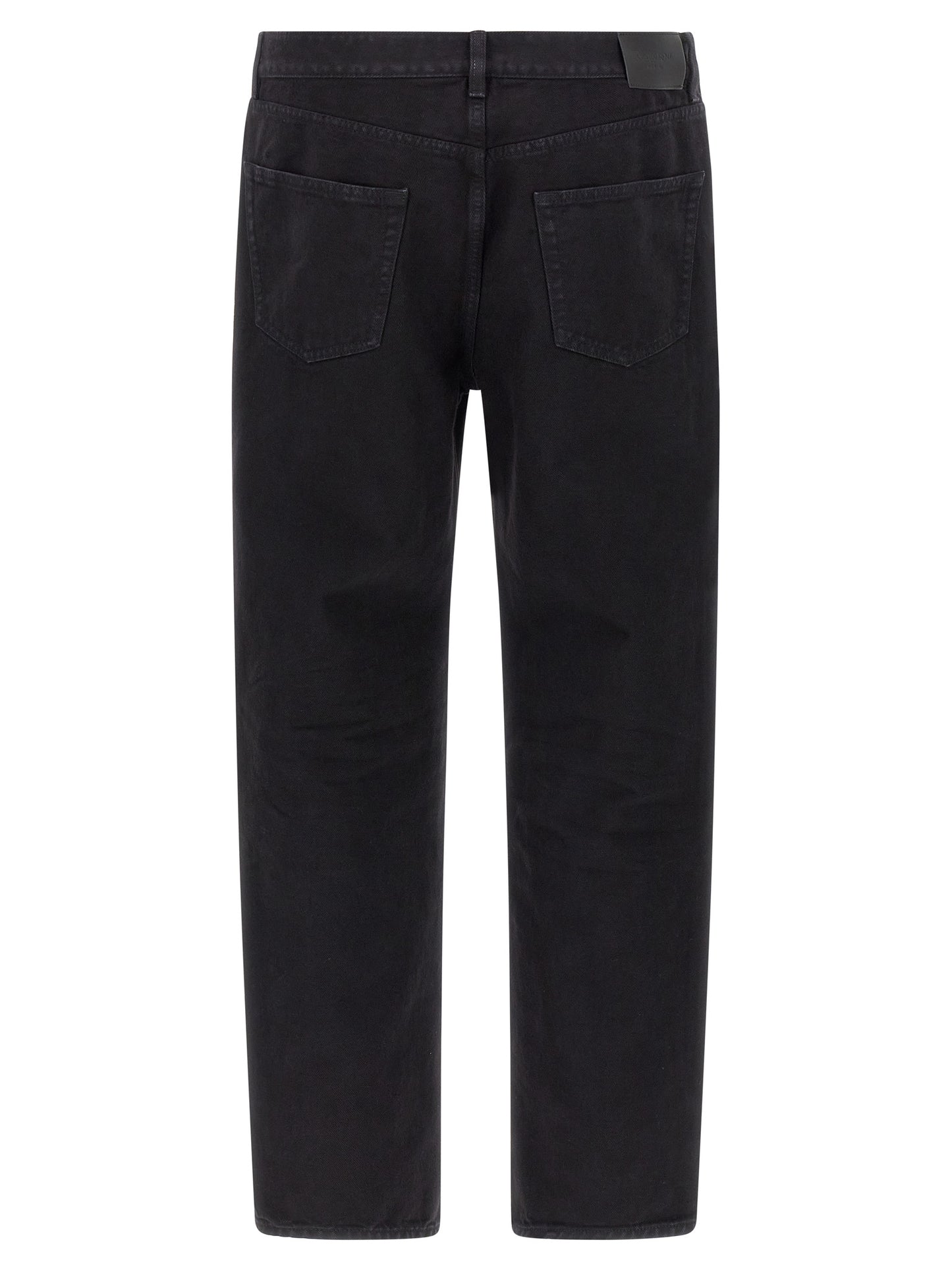 Jean Saint Laurent noir en coton à coupe droite