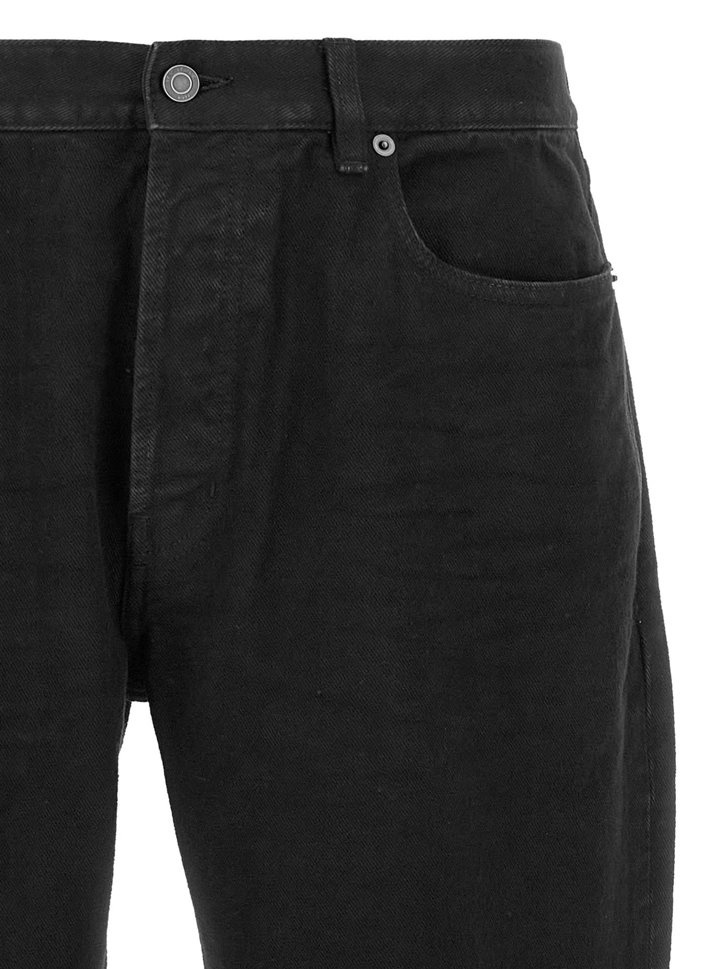 Jean Saint Laurent noir en coton à coupe droite