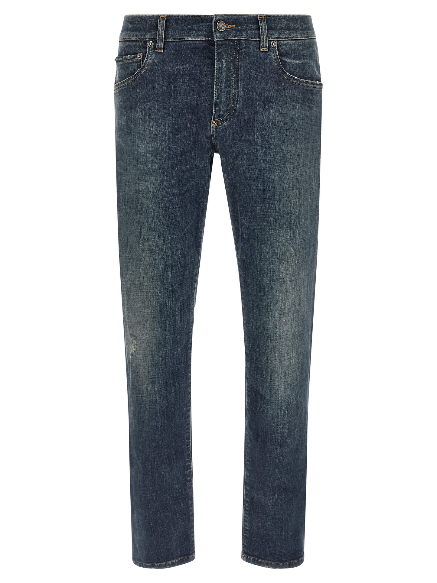 Jeans Dolce & Gabbana en coton bleu coupe droite