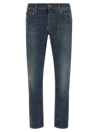 Jeans Dolce & Gabbana en coton bleu coupe droite