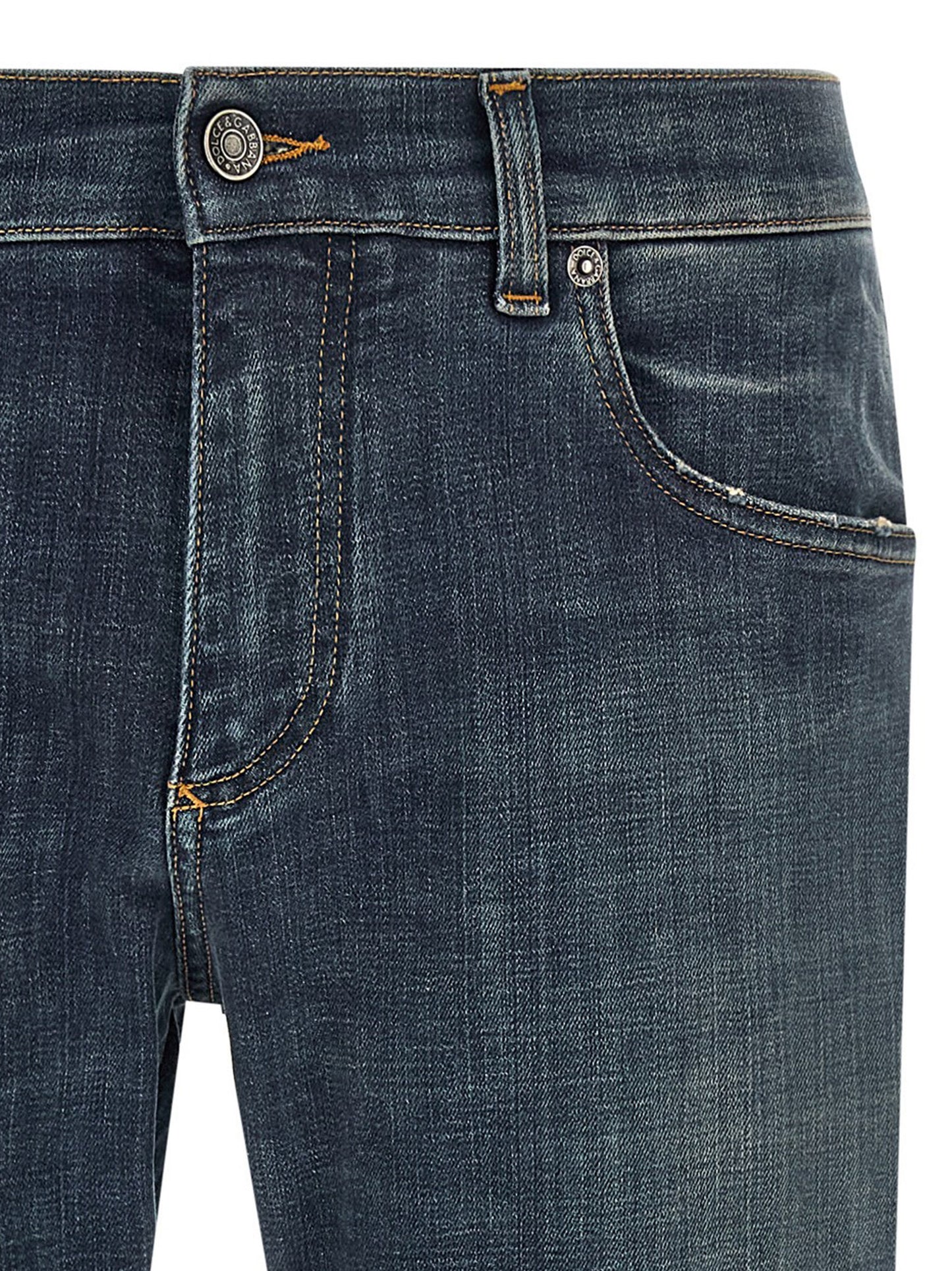 Jeans Dolce & Gabbana en coton bleu coupe droite