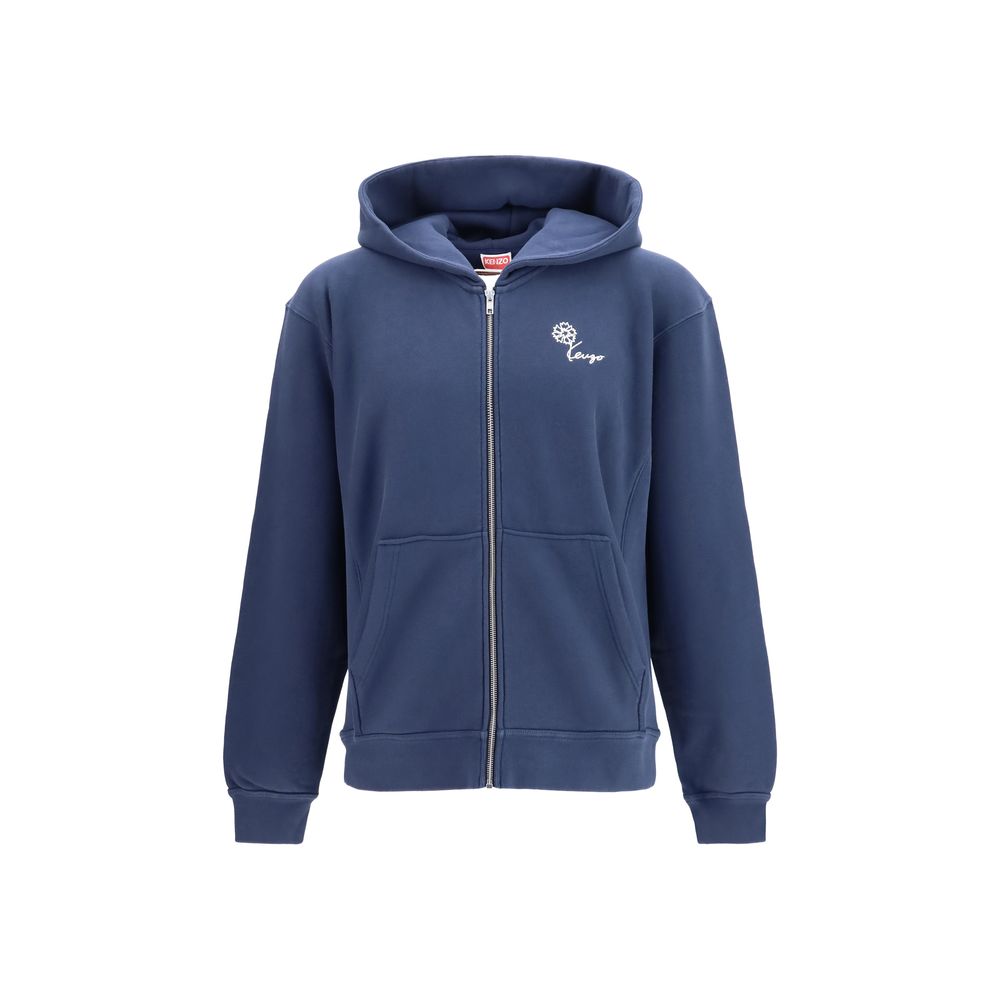 Sweat-shirt Kenzo en coton bleu à capuche