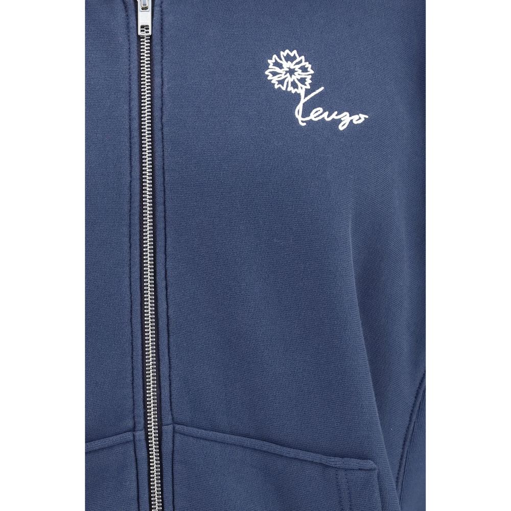 Sweat-shirt Kenzo en coton bleu à capuche