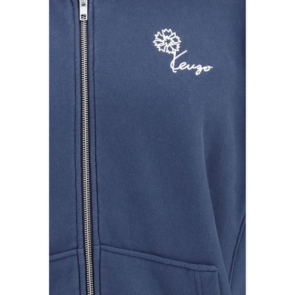Sweat-shirt Kenzo en coton bleu à capuche