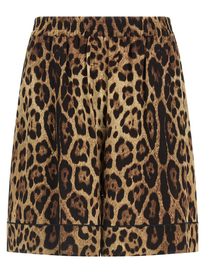Pantalones Cortos De Seda Marrón Modelo Dolce & Gabbana