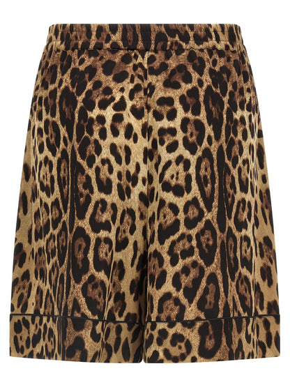 Pantalones Cortos De Seda Marrón Modelo Dolce & Gabbana