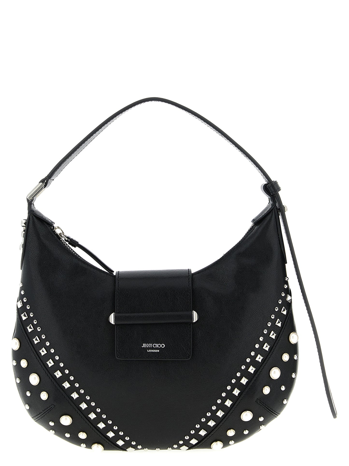 Sac à bandoulière en cuir d'agneau blanc Jimmy Choo