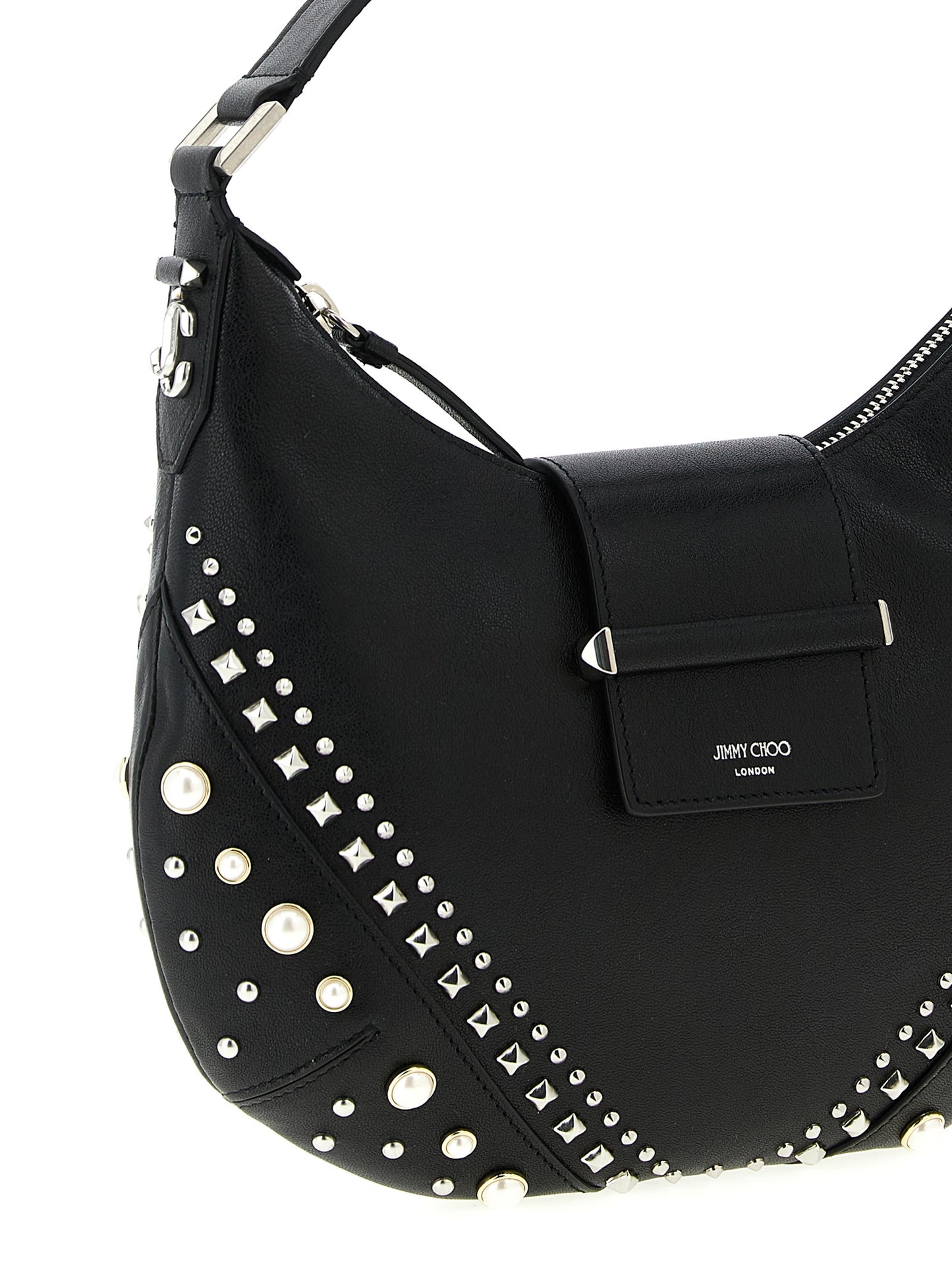 Sac à bandoulière en cuir d'agneau blanc Jimmy Choo