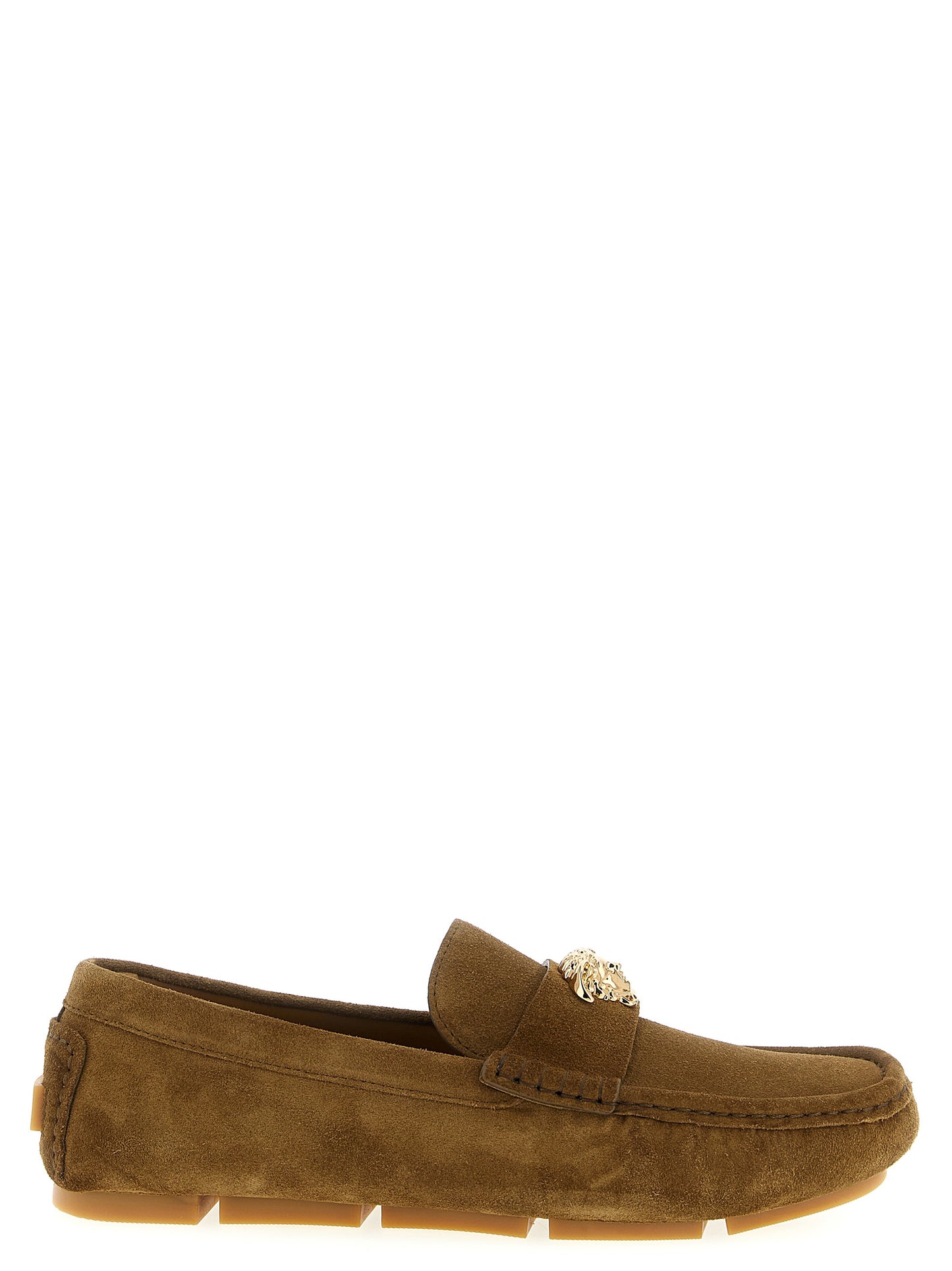 Mocasines sin cordones de piel de becerro marrón Versace