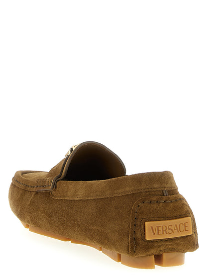 Mocasines sin cordones de piel de becerro marrón Versace