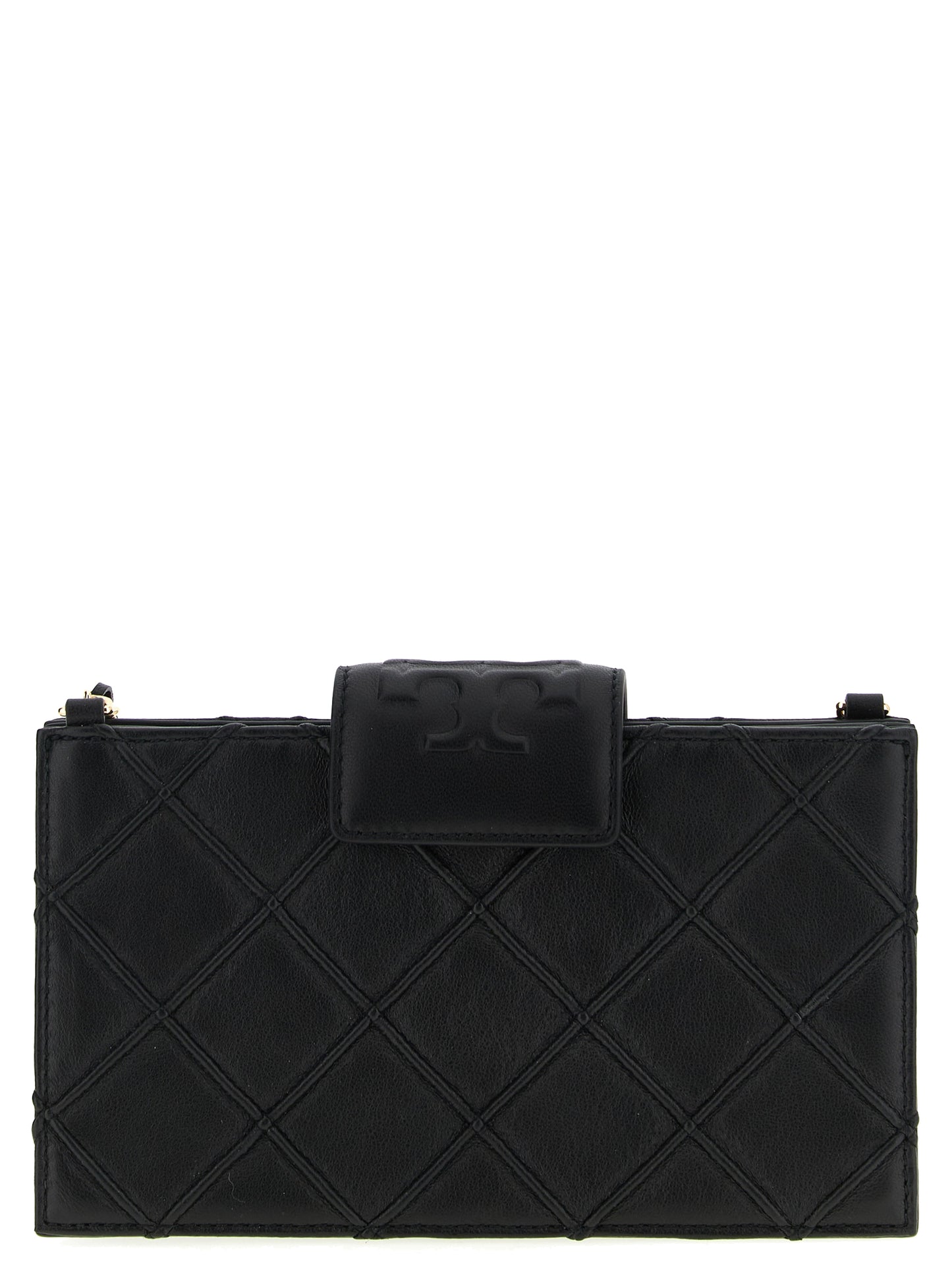 Tarjetero Tory Burch de piel de cordero negra
