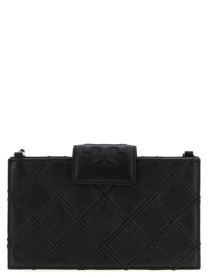 Tarjetero Tory Burch de piel de cordero negra