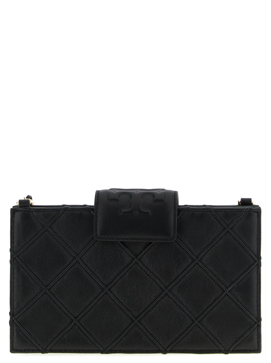 Tarjetero Tory Burch de piel de cordero negra