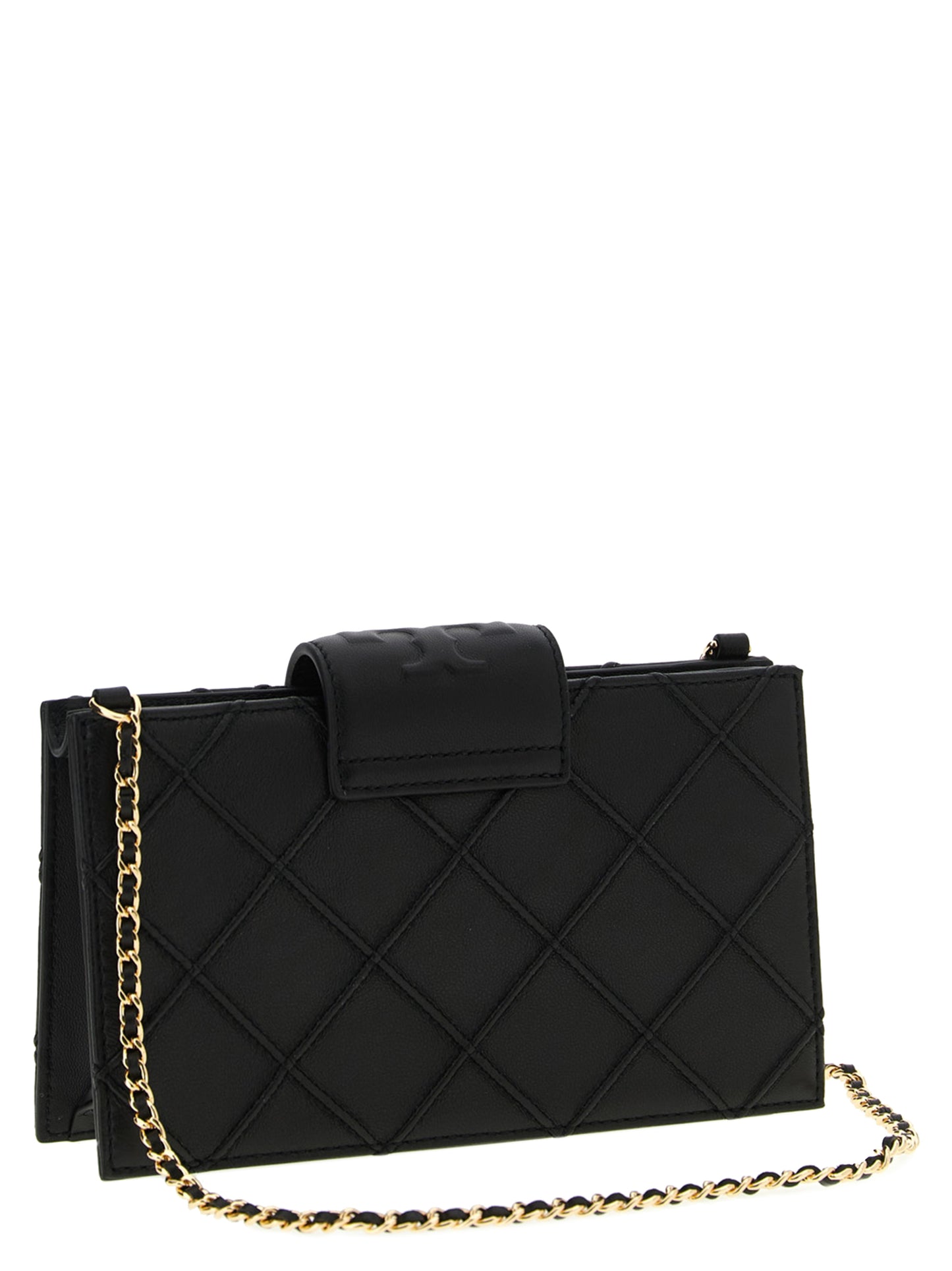 Tarjetero Tory Burch de piel de cordero negra