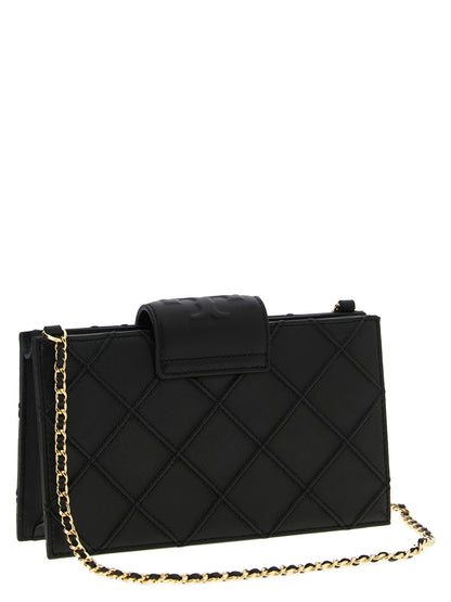 Tarjetero Tory Burch de piel de cordero negra