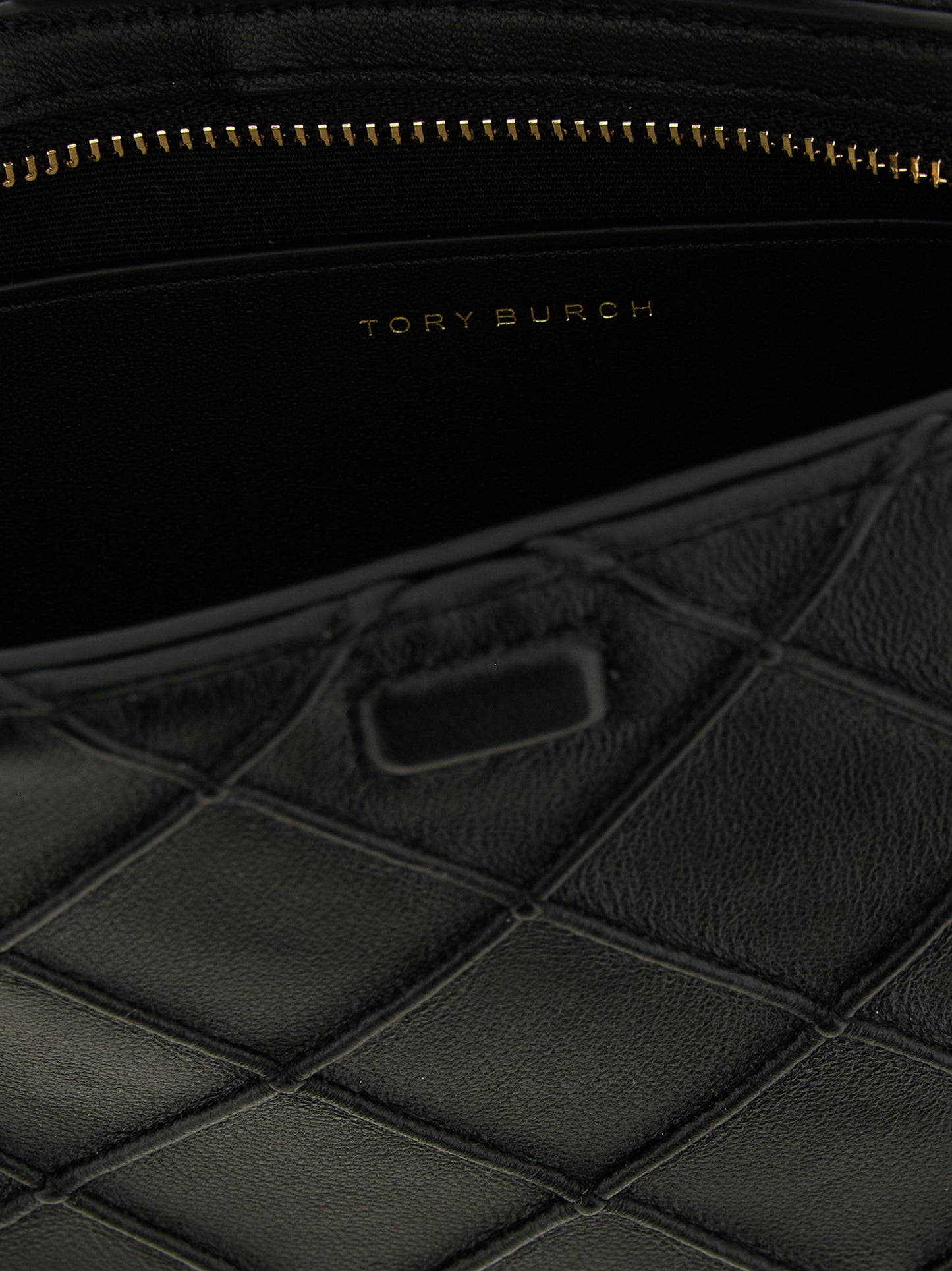 Tarjetero Tory Burch de piel de cordero negra