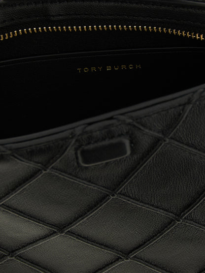 Tarjetero Tory Burch de piel de cordero negra