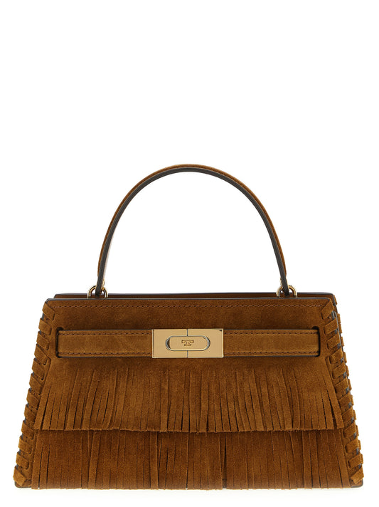 Bolso de mano Tory Burch de cuero bovino marrón