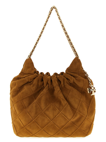 Bolso de mano Tory Burch de cuero bovino marrón