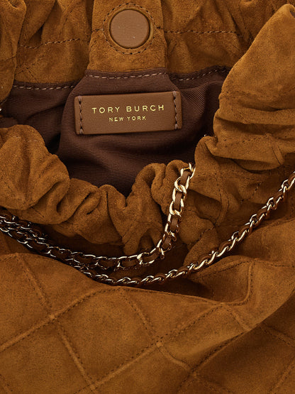 Bolso de mano Tory Burch de cuero bovino marrón