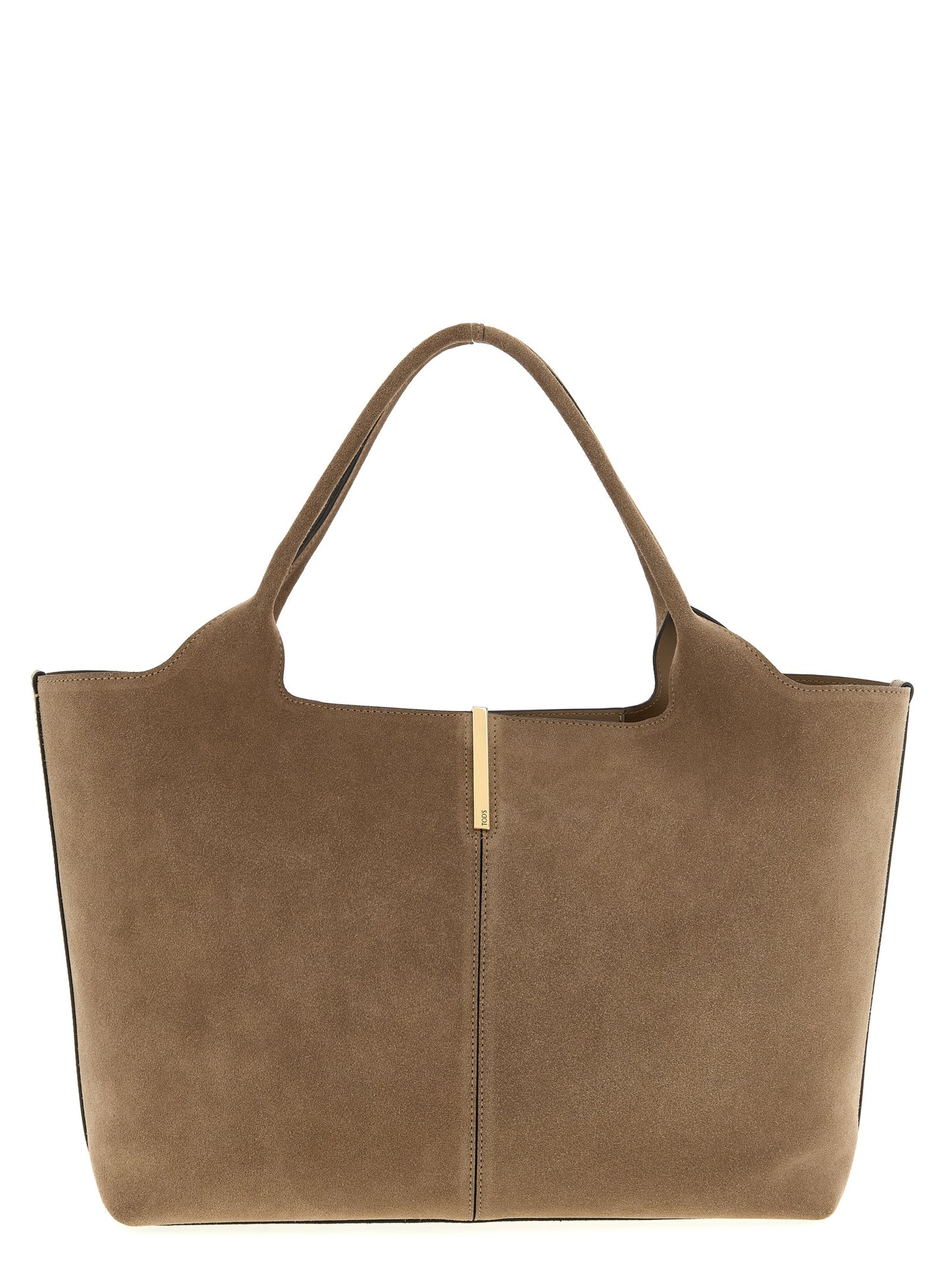 Bolso tote de piel de becerro beige de Tod's
