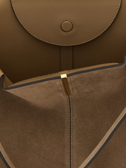 Bolso tote de piel de becerro beige de Tod's