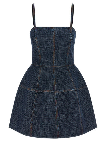 Robe courte Fendi en coton bleu